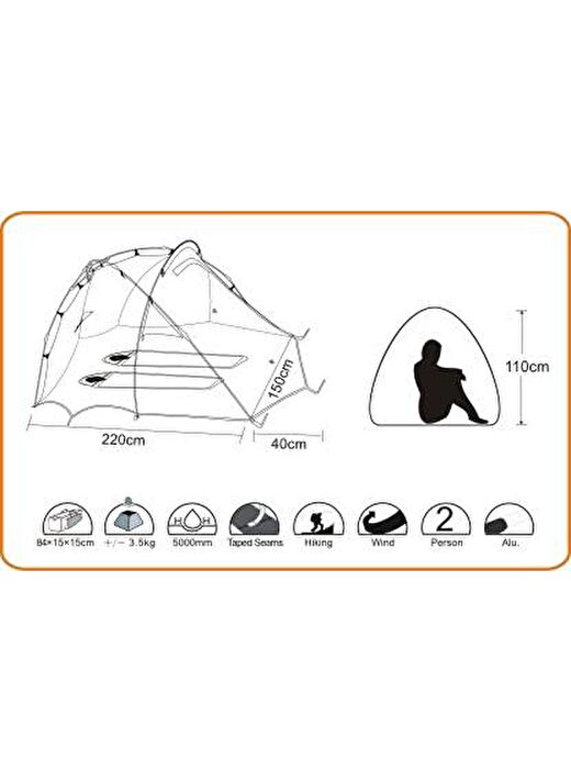 Wildland C Mover 3 Mevsim 2 Kişilik Kamp Çadırı 3