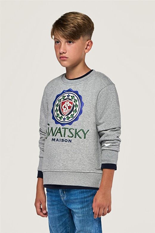Swatsky Erkek Çocuk Gri Melanj Sweatshirt 2
