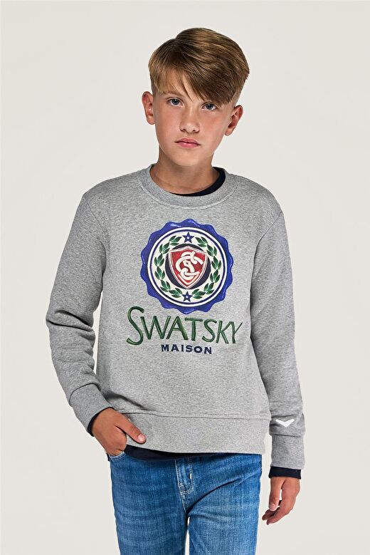Swatsky Erkek Çocuk Gri Melanj Sweatshirt 3