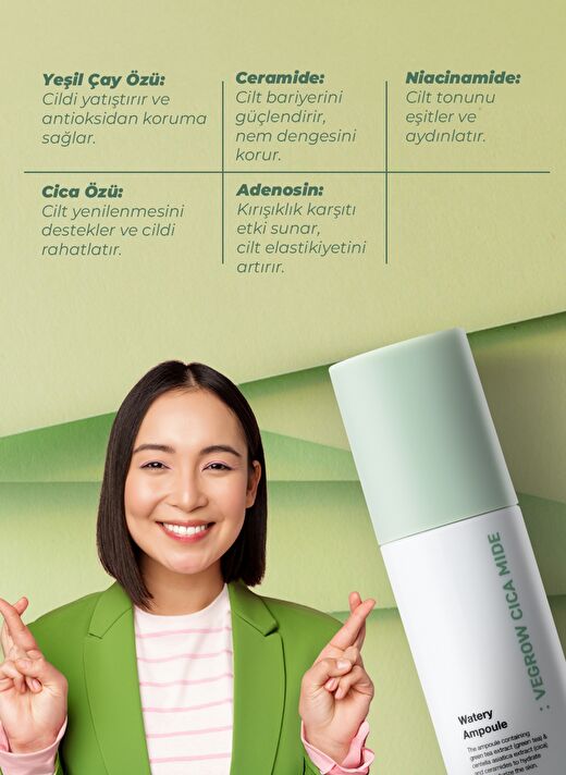 Yeşil Çay ve CICA İçeren Nemlendirici Onarıcı Ampul 50ml 4