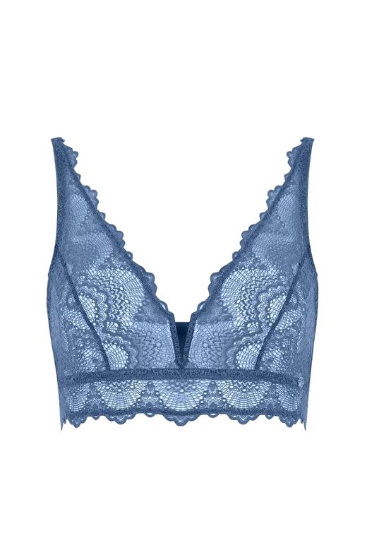 FLAME V DETAYLI BRALET MAVİ 1