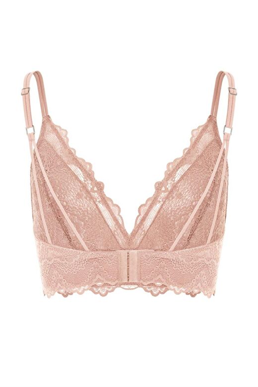 FLAME DERİN DEKOLTELİ BRALET PASTEL PEMBE 3