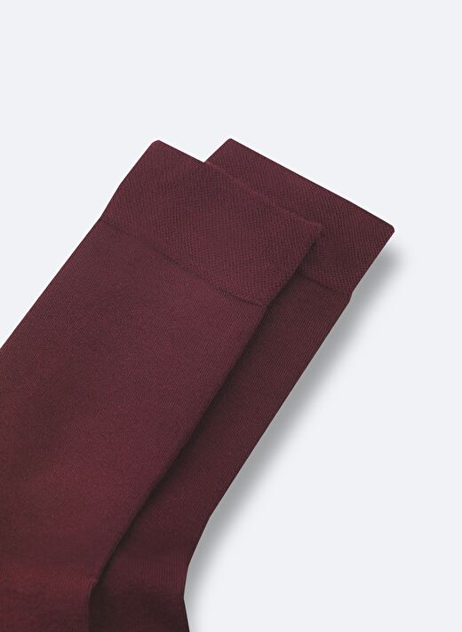 Erkek Bordo Düz Soket Çorap B008505 3
