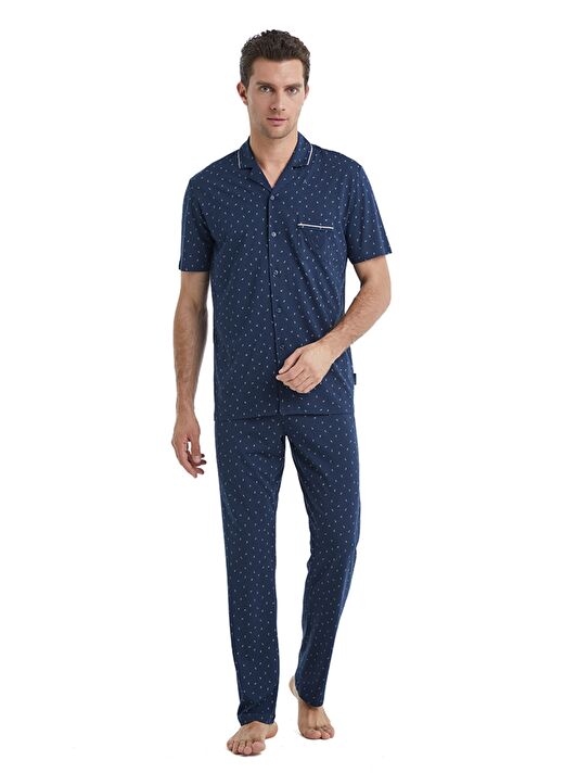 Erkek Pijama Takımı 40461 - Lacivert 2