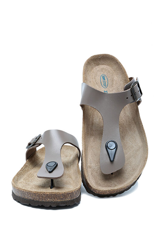 K8871DK Kifidis Soft Step Kadın Parmak Arası Deri Mantar Terlik 36-41 3