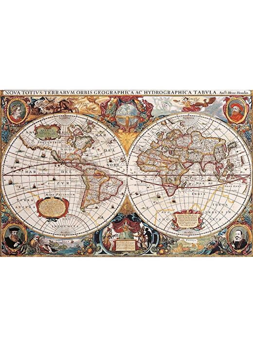 Gold Puzzle 1000 Parça Eski Dünya Haritası Puzzle 1