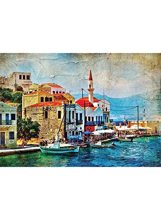 Gold Puzzle 1000 Parça Akdeniz'de Sahil Kasabası Puzzle 1