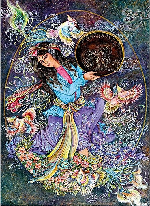 Gold Puzzle 1000 Parça Çiçekler ve Kuşlar Puzzle 1