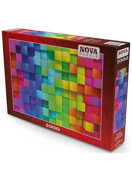Nova 1000 Parça 3D Gökkuşağı Renkli Kutular Puzzle 2