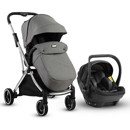 Kenya i-size Travel Sistem Bebek Arabası - Siyah Gri 2
