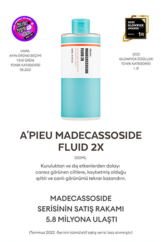 Hassas Ciltler İçin Nemlendirici Ve Yatıştırıcı Esans 300ml Madecassoside Fluid 2X 4
