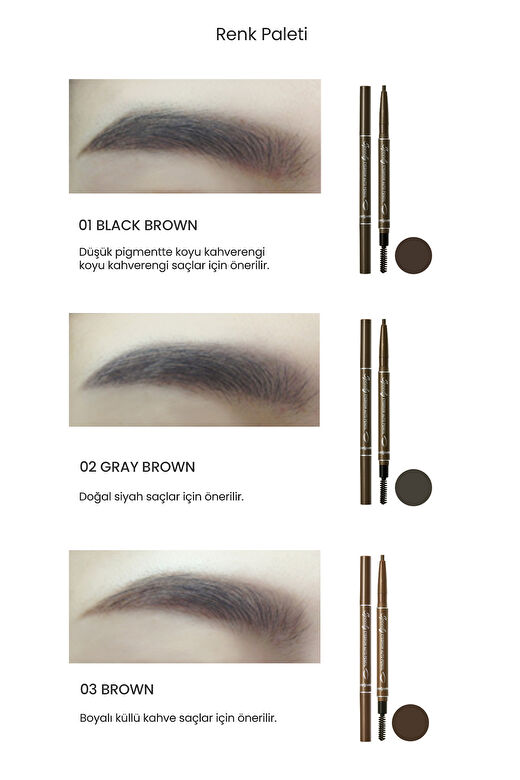 Doğal Görünüm Sunan Asansörlü Kaş Kalemi Peripera Speedy Eyebrow Auto Pencil (01 Black Brown) 3