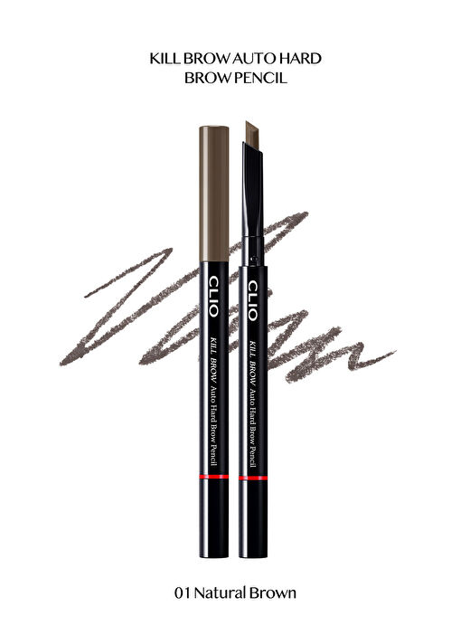 İnce Altıgen Uçlu Kaş Kalemi CLIO Kill Brow Auto Hard Brow Pencil (01 Natural Brown) 1