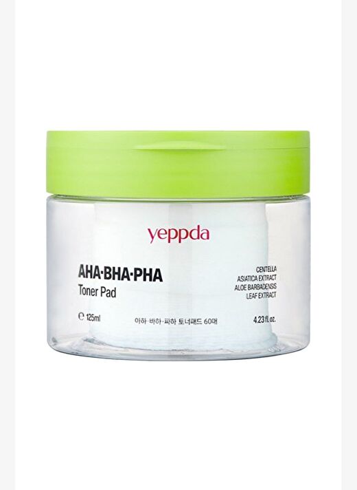 60 Adet Çift Taraflı Tonikli Peeling Ped Yeppda AHA BHA PHA Toner Pad 125 ml 60 pcs 2