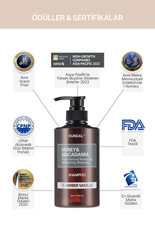 Kırılma Karşıtı, Besleyici Şampuan Kundal Honey & Macadamia Nature Shampoo 500ml (Amber Vanilla) 4