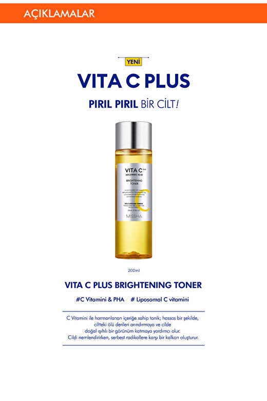 Leke Karşıtı C Vitamini İçerikli Aydınlık Görünüm Sunan Tonik Vita C Plus Spot Brightening Toner 2