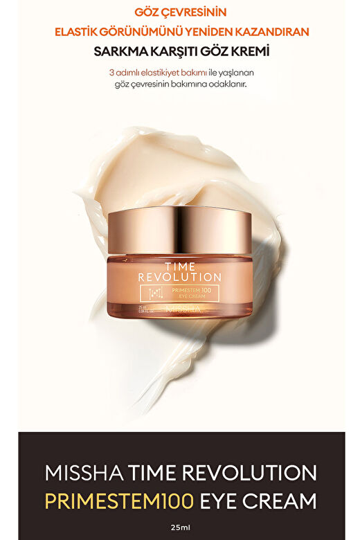 Cilde Sıkı Görünüm ve Elastikiyet Kazandıran Göz Bakım Kremi Time Revolution Primestem100 Eye Cream 2