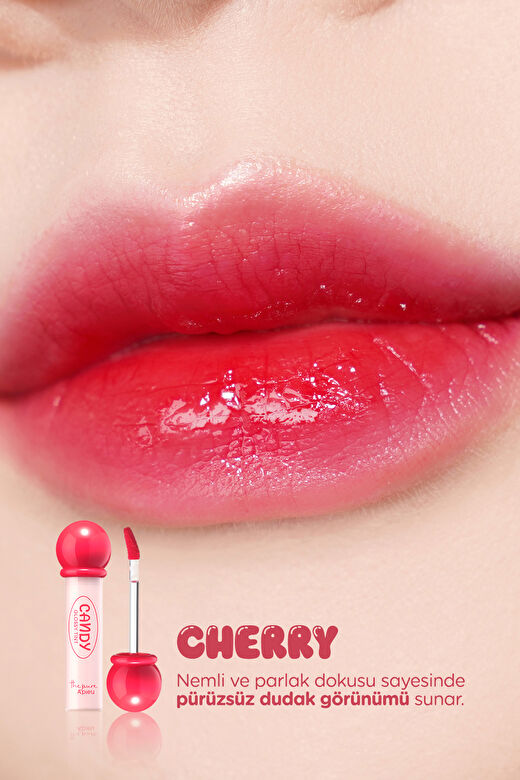 Kalıcı Renkleriyle Şeker Gibi Parlayan Nemlendiren Tint A'PIEU The Pure Candy Tint (No.01 Cherry) 2