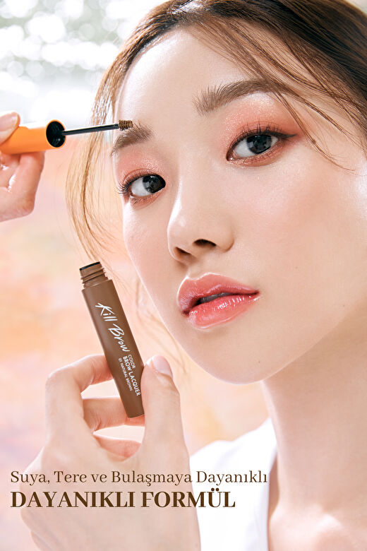 Yoğun Pigmentli, Üçgen Fırça Uçlu Kaş Maskarası Clio Kill Brow Color Brow Lacquer (01 Natural Brown) 2