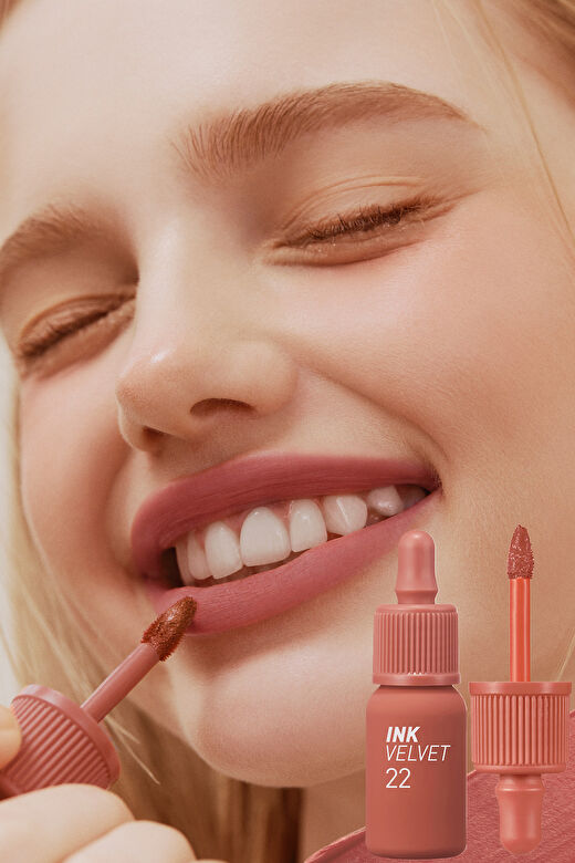 Yüksek Pigmentli, Kadife Görünümlü, Gün Boyu Kalıcı Tint Peripera Ink Velvet (22 Bouquet Nude) 3