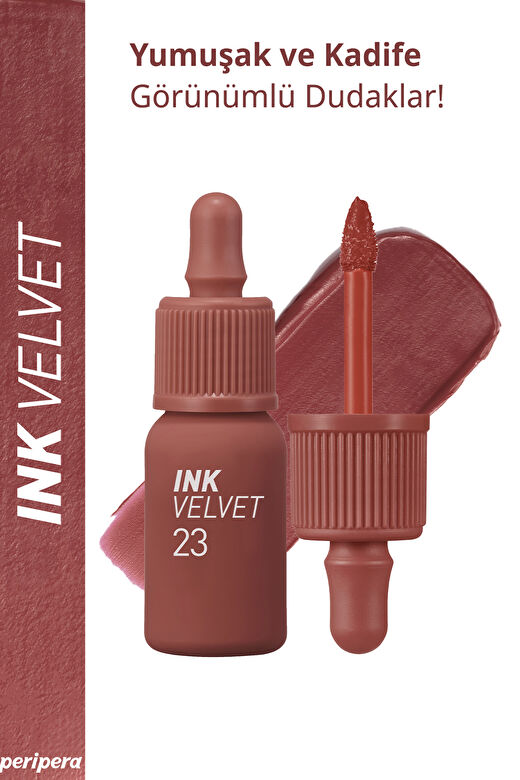 Yüksek Pigmentli, Kadife Görünümlü, Gün Boyu Kalıcı Tint Peripera Ink Velvet (23 Nutty Nude) 2