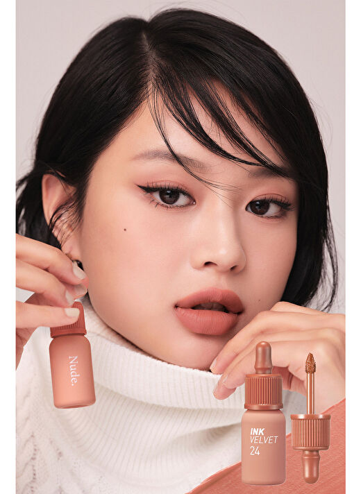 Yüksek Pigmentli, Kadife Görünümlü, Gün Boyu Kalıcı Tint PERIPERA Ink Velvet (24 Milky Nude) 4
