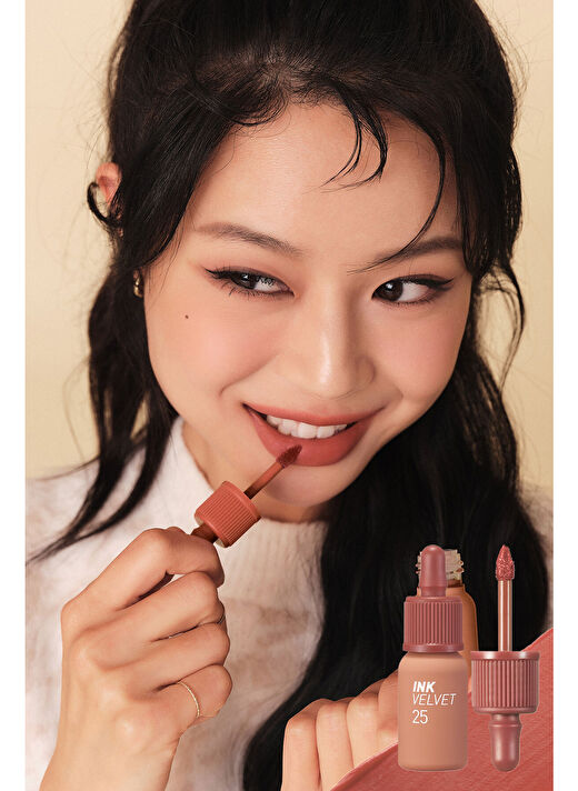 Yüksek Pigmentli, Kadife Görünümlü, Gün Boyu Kalıcı Tint PERIPERA Ink Velvet (25 Cinnamon Nude) 2