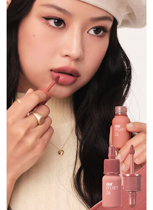 Yüksek Pigmentli, Kadife Görünümlü, Gün Boyu Kalıcı Tint PERIPERA Ink Velvet (26 Well Made Nude) 4