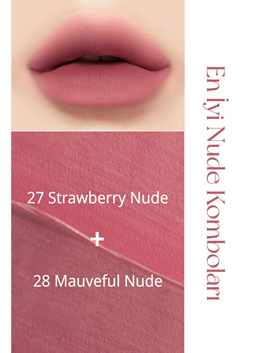 Yüksek Pigmentli, Kadife Görünümlü, Gün Boyu Kalıcı Tint PERIPERA Ink Velvet (28 Mauveful Nude) 3