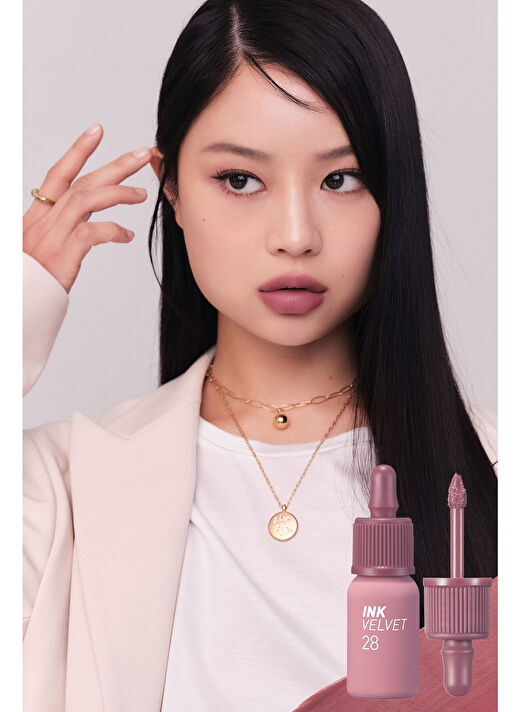 Yüksek Pigmentli, Kadife Görünümlü, Gün Boyu Kalıcı Tint PERIPERA Ink Velvet (28 Mauveful Nude) 4