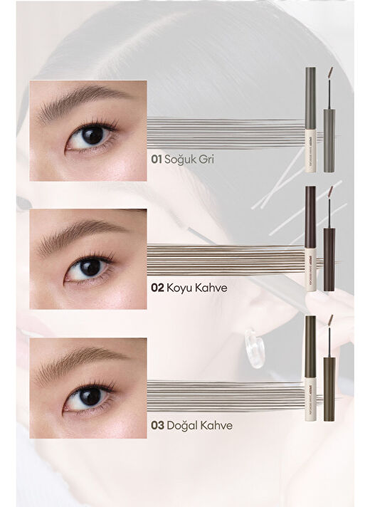 Özel Fırça Tasarımlı, Yoğun Pigmentli Kaş Maskarası PERIPERA Speedy Skinny Browcara 03 Natural Brown 3