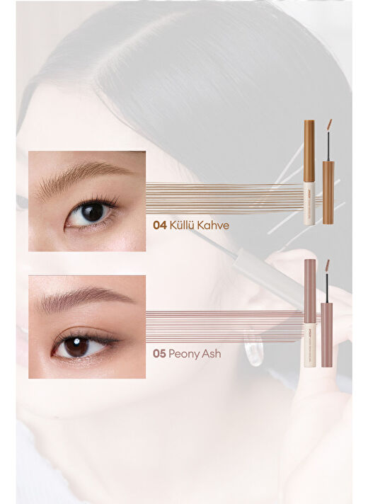 Özel Fırça Tasarımlı, Yoğun Pigmentli Kaş Maskarası PERIPERA Speedy Skinny Browcara 03 Natural Brown 4