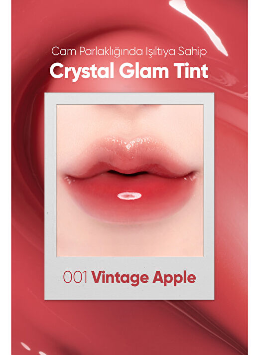 Yapışkanlık Hissi Vermeyen Yoğun Işıltılı Tint CLIO Crystal Glam Tint (01 Vintage Apple) 2