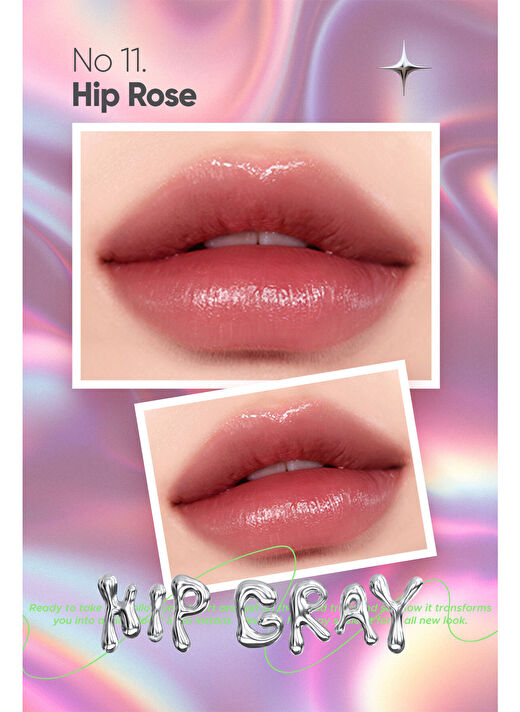 Doğal Tonlarda, Uzun Süre Kalıcı, Işıltılı Tint PERIPERA Water Bare Tint (11 Hip Rose) (Hip Gray) 2