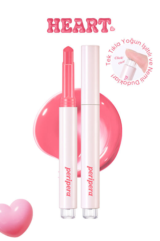 Yoğun Nemlendirici, Parlak Bitişe Sahip Balm Peripera Heart Jam Glow Lip (2 Berry Milktea) 2