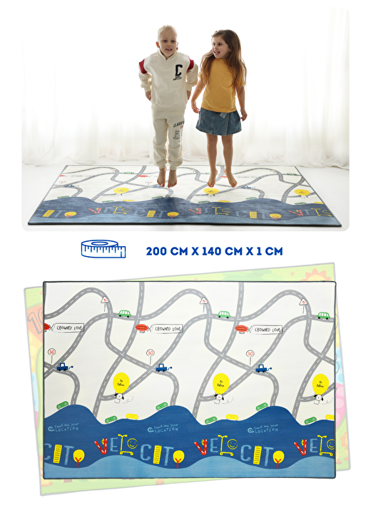 Coolmats Çift Taraflı Çocuk Oyun Matı, Su Geçirmez Oyun Halısı  1