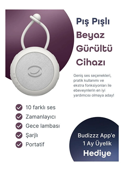  Budizzz Beyaz Gürültü Cihazı | Bebek Uyku Arkadaşı 2