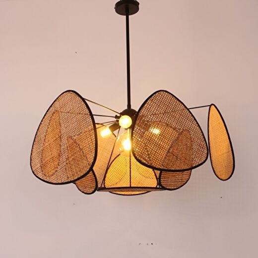 Bulut Doğal Koyu Renk Hazeran Avize 75 x 35 cm 9+1 Yaprak ve 3+1 Duylu 3