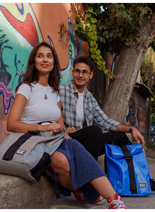 Blue Urban Rolltop Backpack İleri Dönüşüm Kamyon Brandası Çanta 4