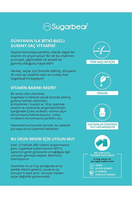 Sugar Bear Saç Vitamini 74 Adet Kapsül Üçlü Fırsat Paketi 4