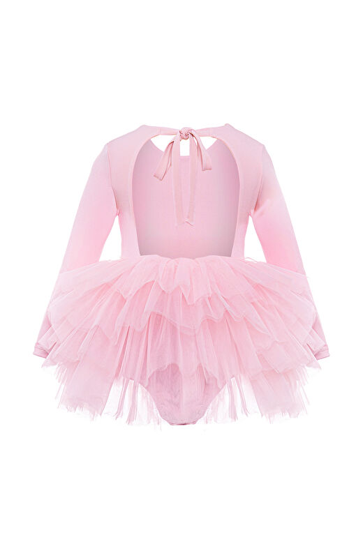 Pembe Sırtı Açık Tütü Elbise 4