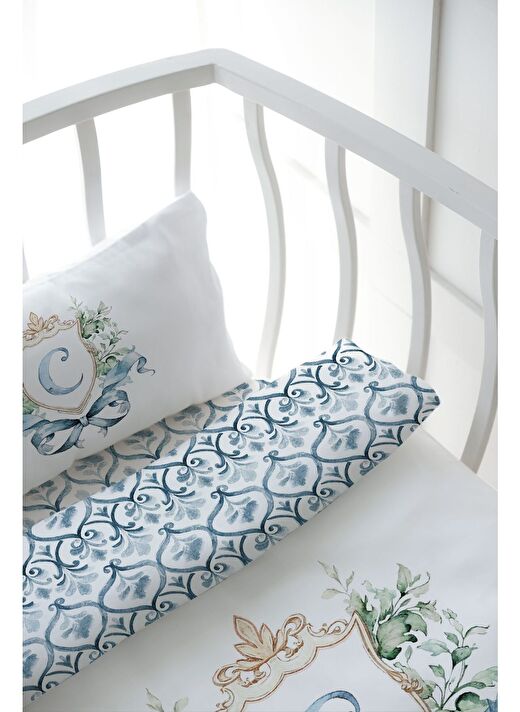 Anne Yanı Beşik Nevresim Takımı (60x100) - Blue Royal Series - C Harfi 4