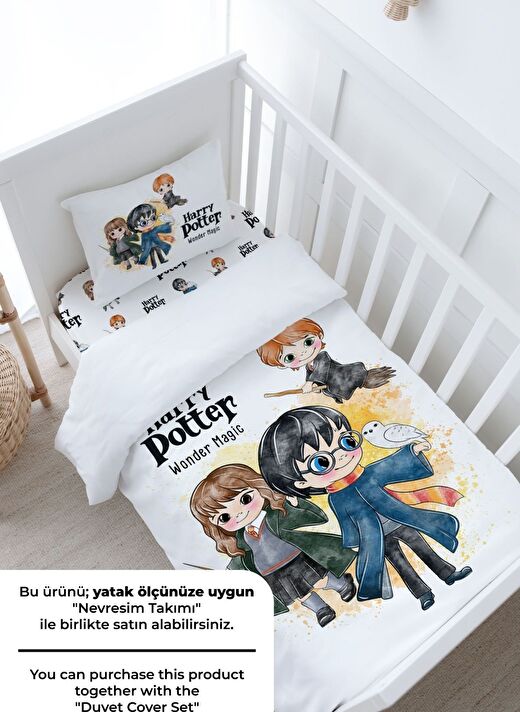 Bebek Boy Lastikli Çarşaf Seti - Cartoon Serisi - Harry Potter 2