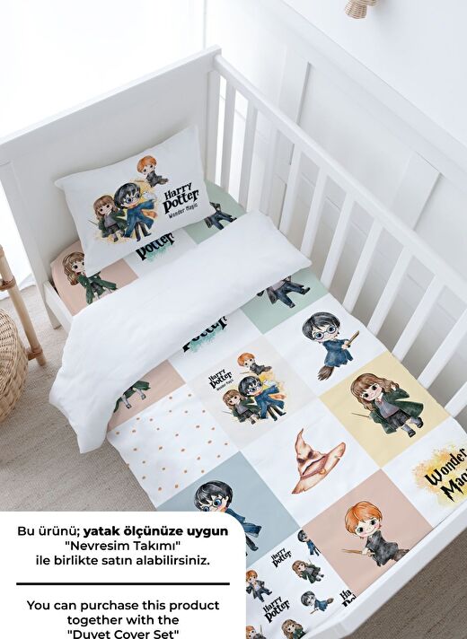 Bebek Boy Lastikli Çarşaf Seti - Cartoon Serisi - Harry Potter Patchwork 3