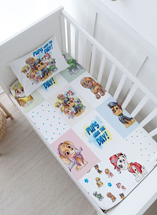 Bebek Boy Lastikli Çarşaf Seti - Cartoon Serisi - Paw Patrol Patchwork 2