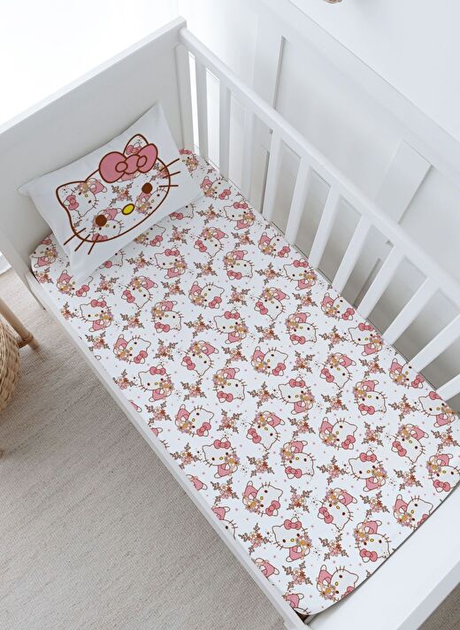Bebek Boy Lastikli Çarşaf Seti - Cartoon Serisi - Hello Kitty Pattern 1