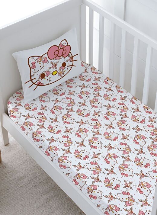 Bebek Boy Lastikli Çarşaf Seti - Cartoon Serisi - Hello Kitty Pattern 2