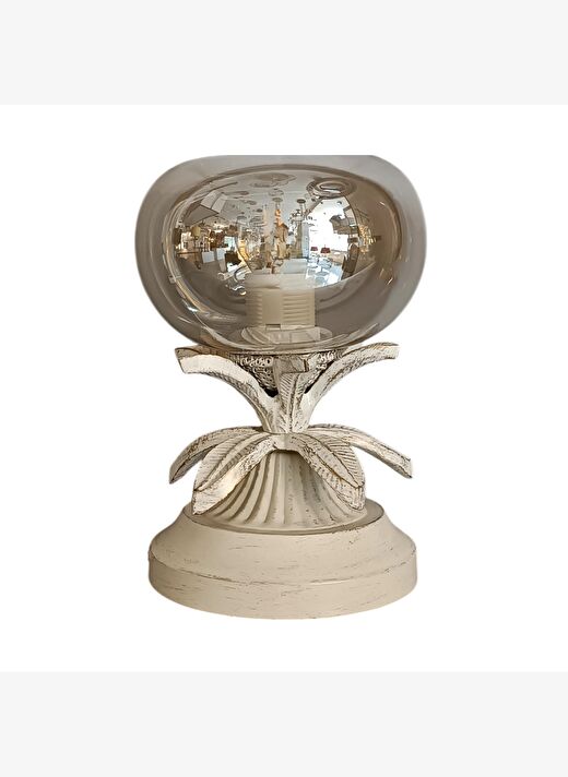 Tolde Beyaz Eskitme Minimal Masa Lambası 1