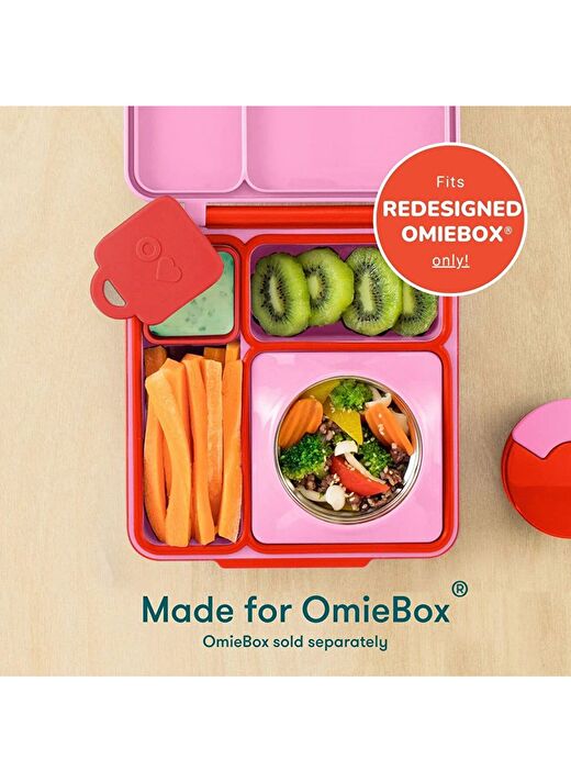 OmieBox Bento Kutusu İç Bölme Kapları 2li Kırmızı ve Sarı 2