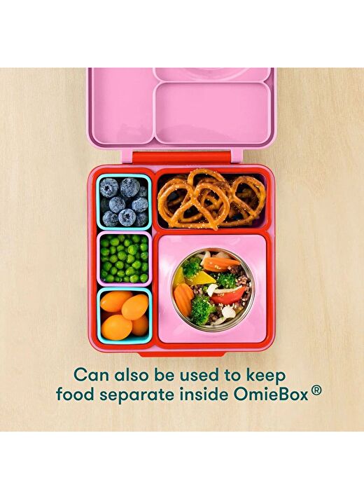 OmieBox Bento Kutusu İç Bölme Kapları 2li Kırmızı ve Sarı 3